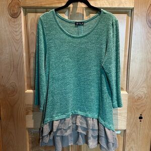 Green Top with Ruffles